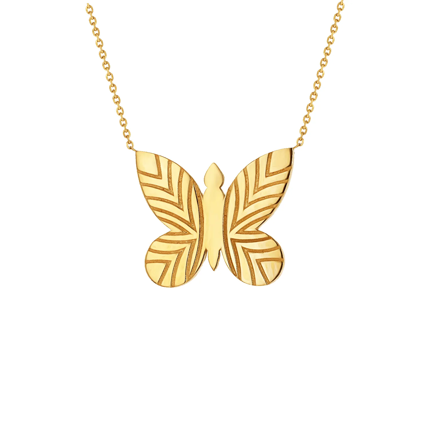 Diamond Abalone Inlay Butterfly Necklace sold by Baby Gold product image thumbnail 4