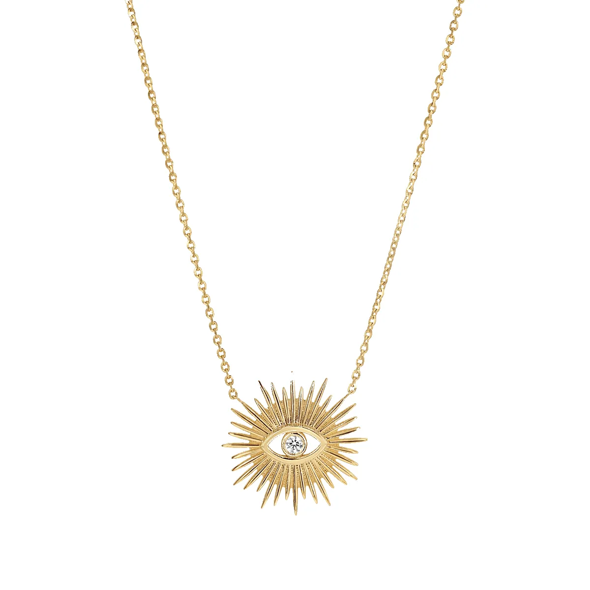 Sunburst Evil Eye Necklace sold by Baby Gold