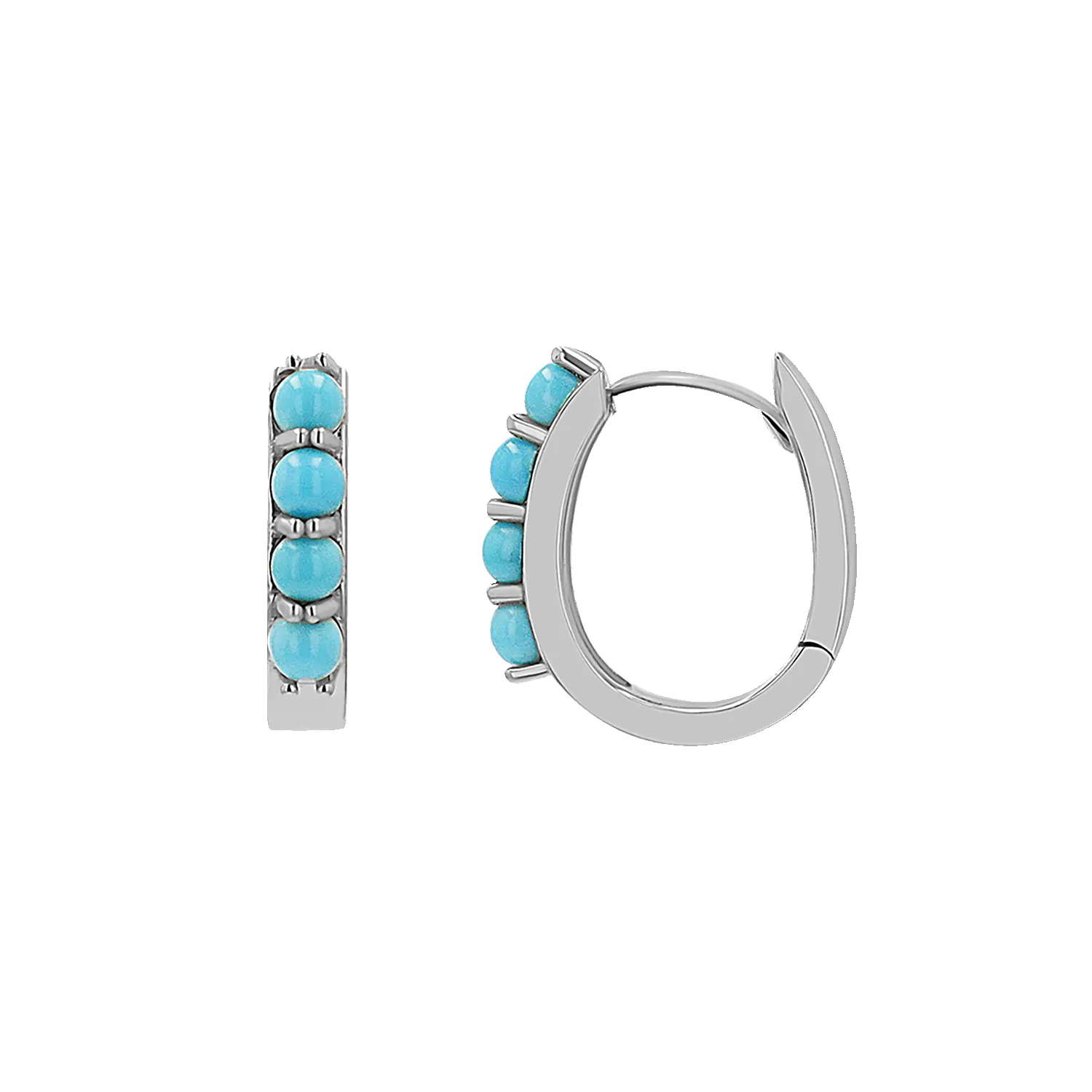 Genuine Turquoise Paper Clip Huggie Hoops sold by Baby Gold product image thumbnail 2