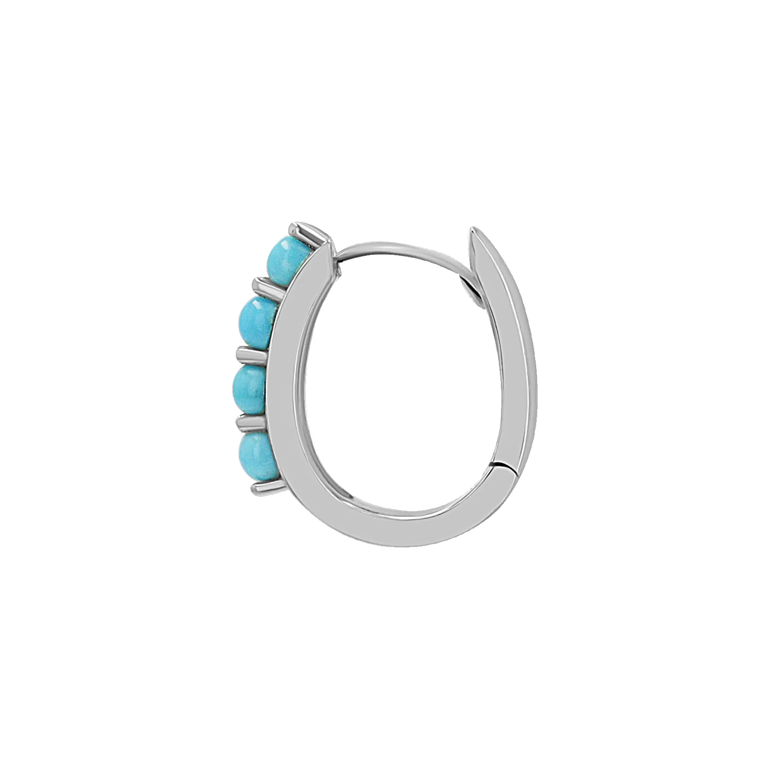 Genuine Turquoise Paper Clip Huggie Hoops sold by Baby Gold product image thumbnail 5