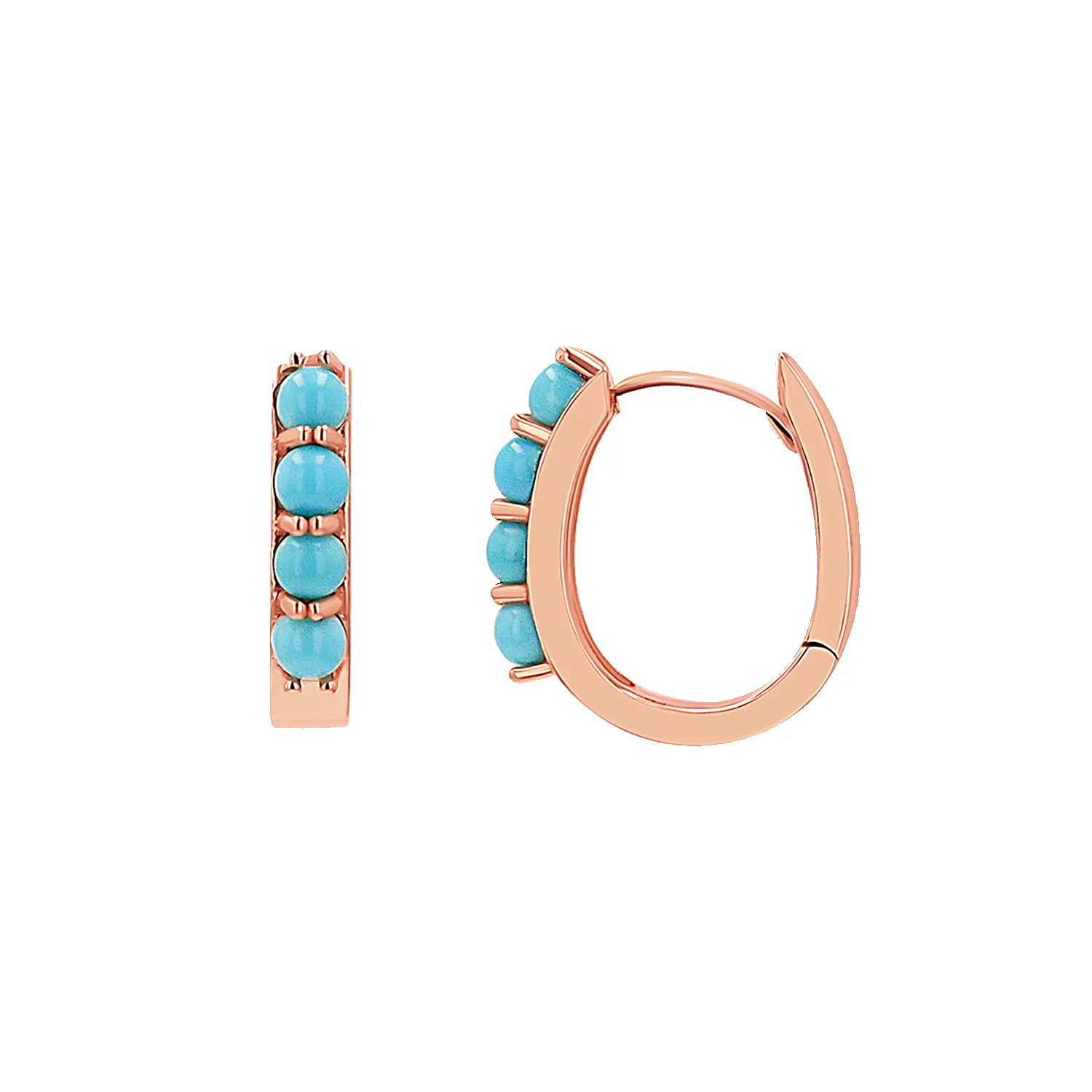 Genuine Turquoise Paper Clip Huggie Hoops sold by Baby Gold product image thumbnail 3