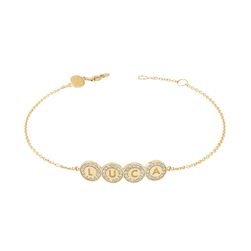 Custom Diamond Bubble Bracelet sold by Baby Gold