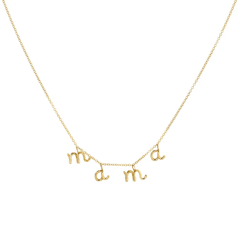 Mini Letter Mama Necklace sold by Baby Gold