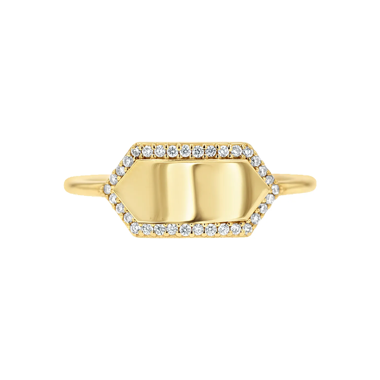 Diamond Hex Engravable Tag Ring sold by Baby Gold product image thumbnail 4