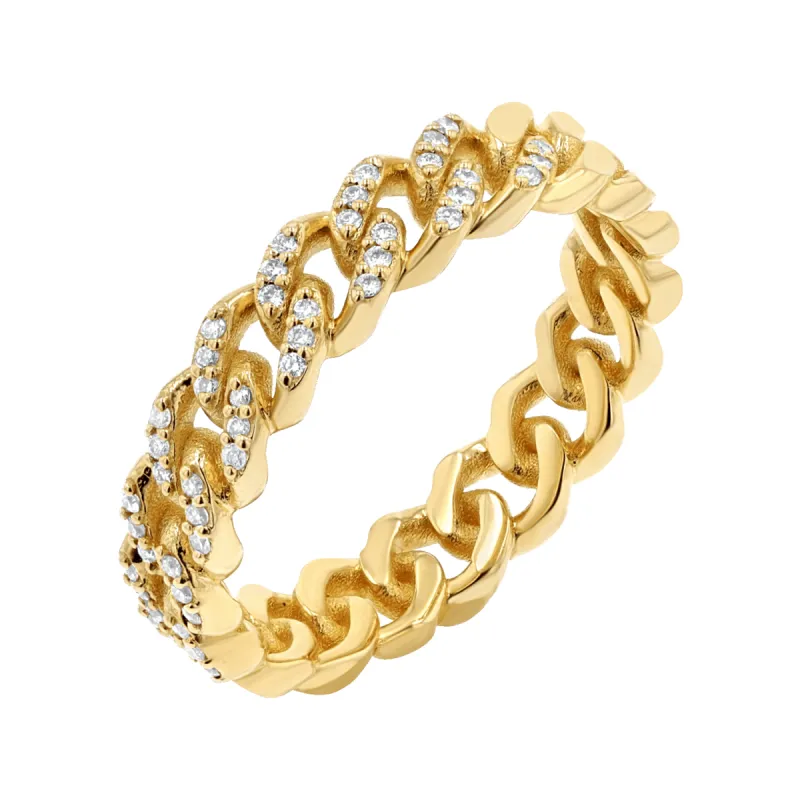 Diamond Pave Cuban Link Ring sold by Baby Gold