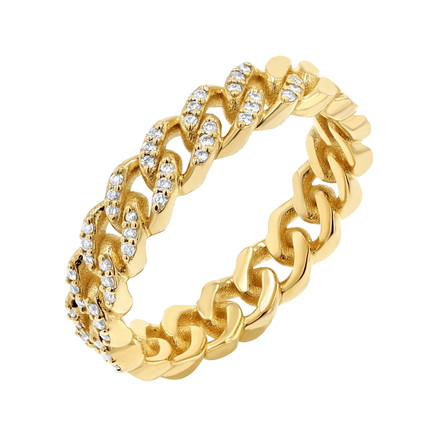 Diamond Pave Cuban Link Ring sold by Baby Gold