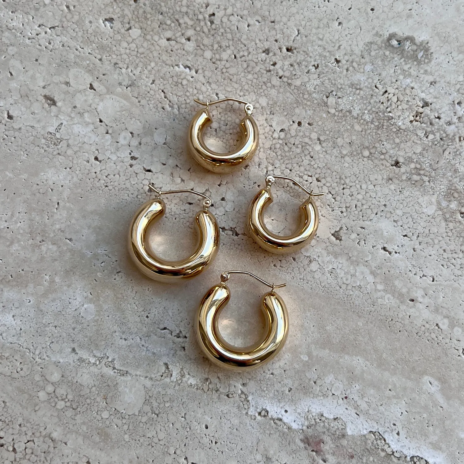 Hailey Large Chunky Hoops sold by Baby Gold product image thumbnail 2