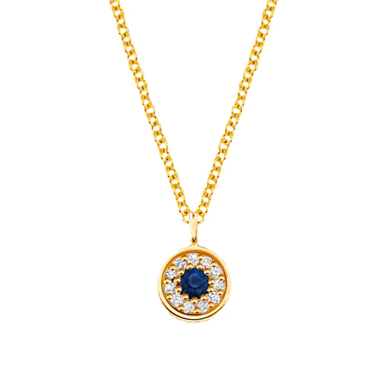 Dainty Round Evil Eye Necklace sold by Baby Gold
