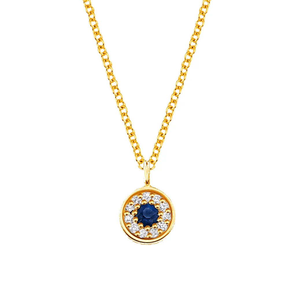 Dainty Round Evil Eye Necklace sold by Baby Gold