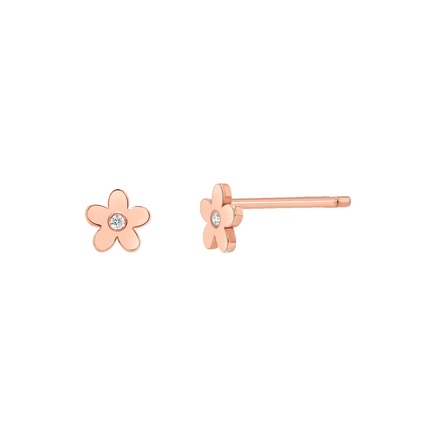 Diamond Flower Stud Earrings sold by Baby Gold product image thumbnail 3