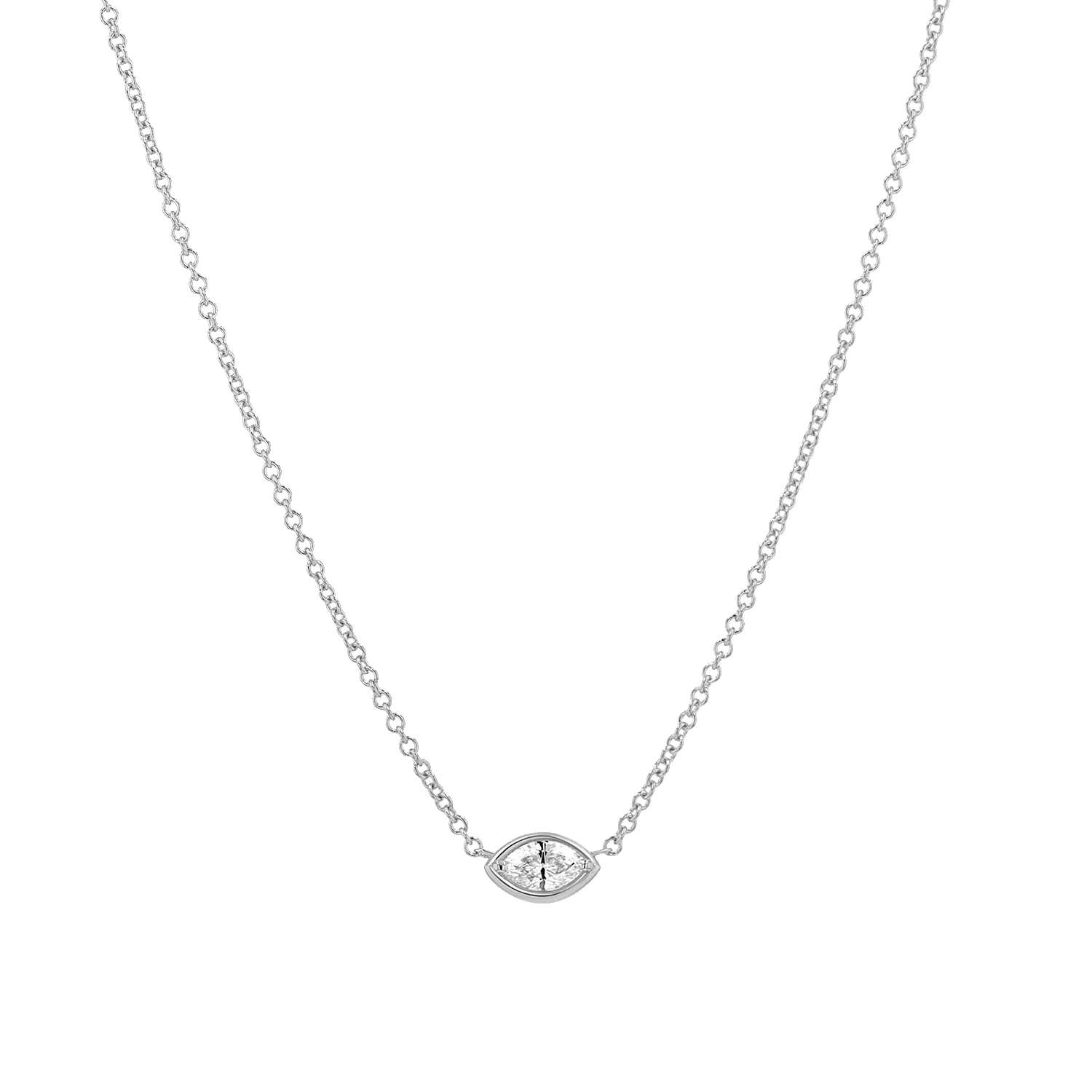 Marquise Diamond Solitaire Necklace sold by Baby Gold product image thumbnail 2