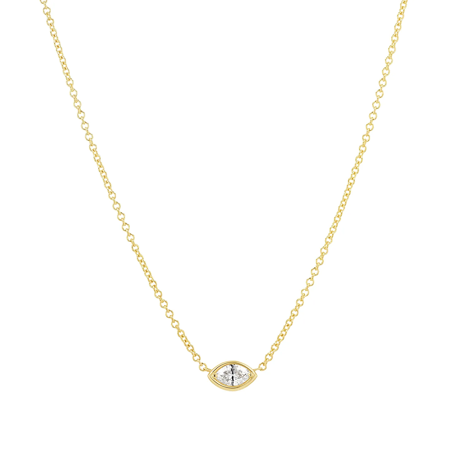Marquise Diamond Solitaire Necklace sold by Baby Gold
