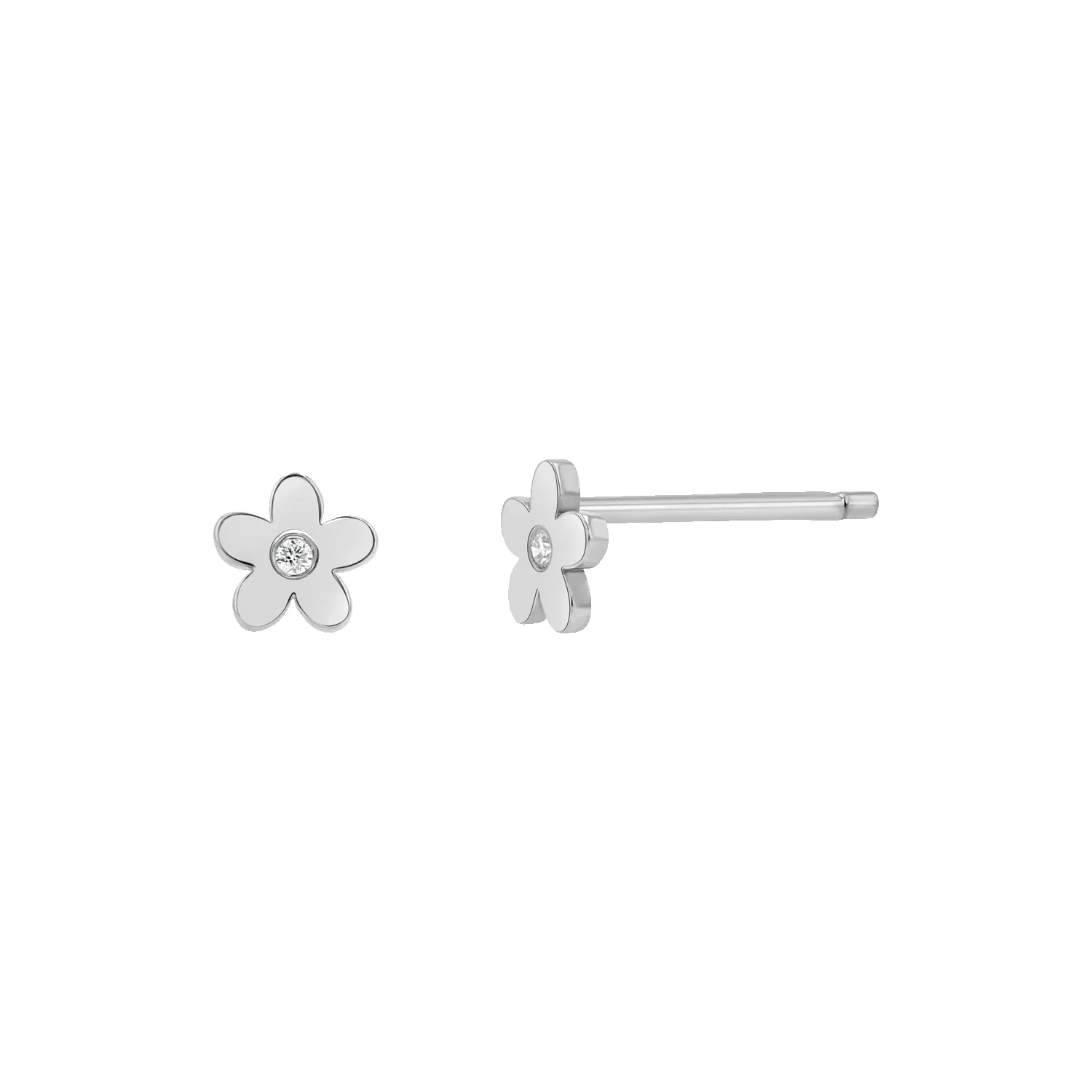 Diamond Flower Stud Earrings sold by Baby Gold product image thumbnail 2