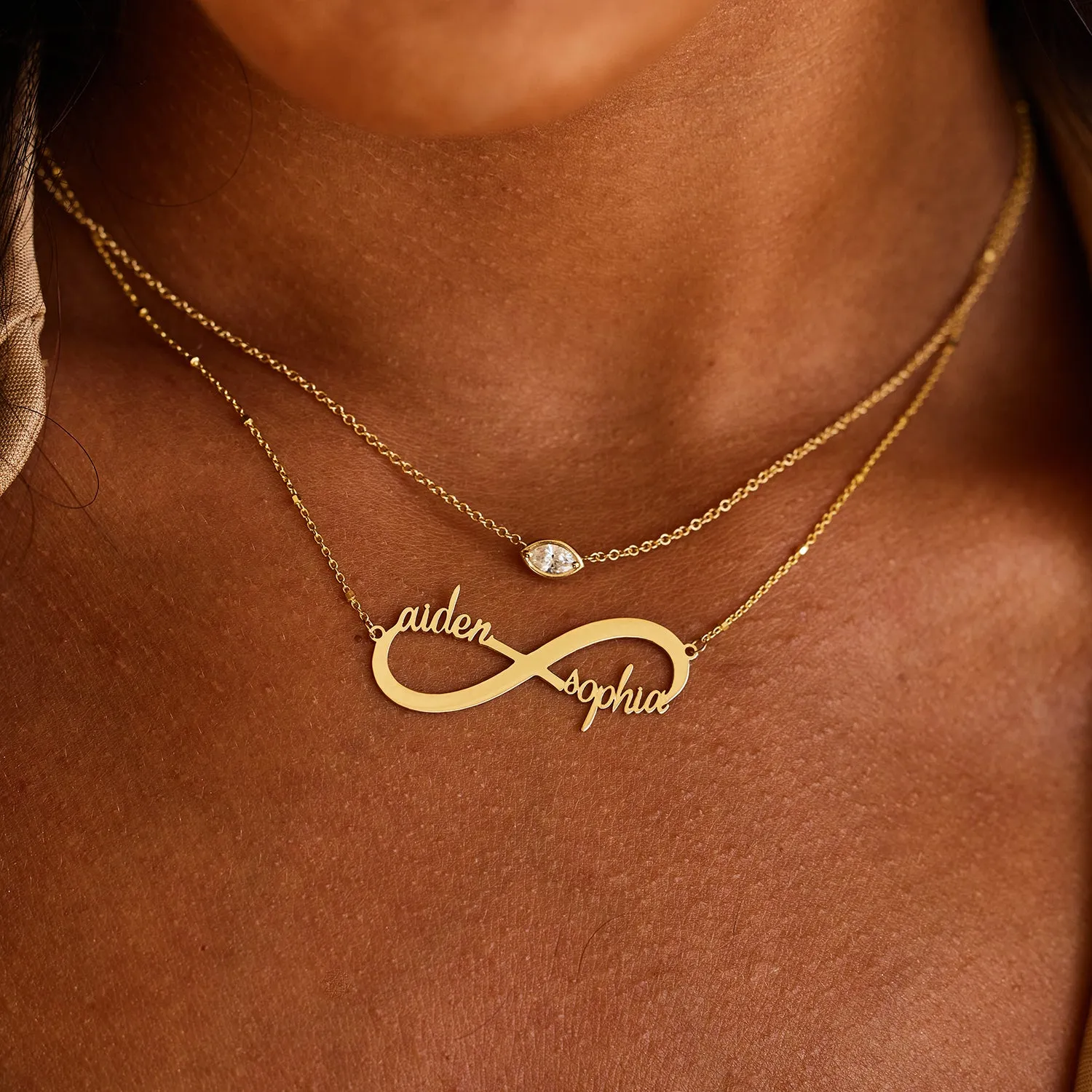 Marquise Diamond Solitaire Necklace sold by Baby Gold product image thumbnail 5