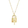 Love Padlock and Key Sparkle Chain Necklace sold by Baby Gold