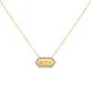 Diamond Hex Engravable Tag Necklace sold by Baby Gold
