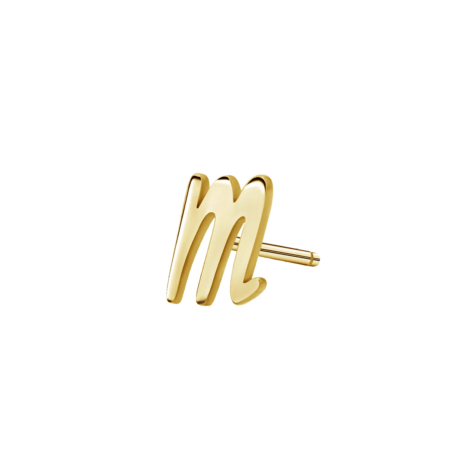 Script Letter Stud Earrings sold by Baby Gold product image thumbnail 4