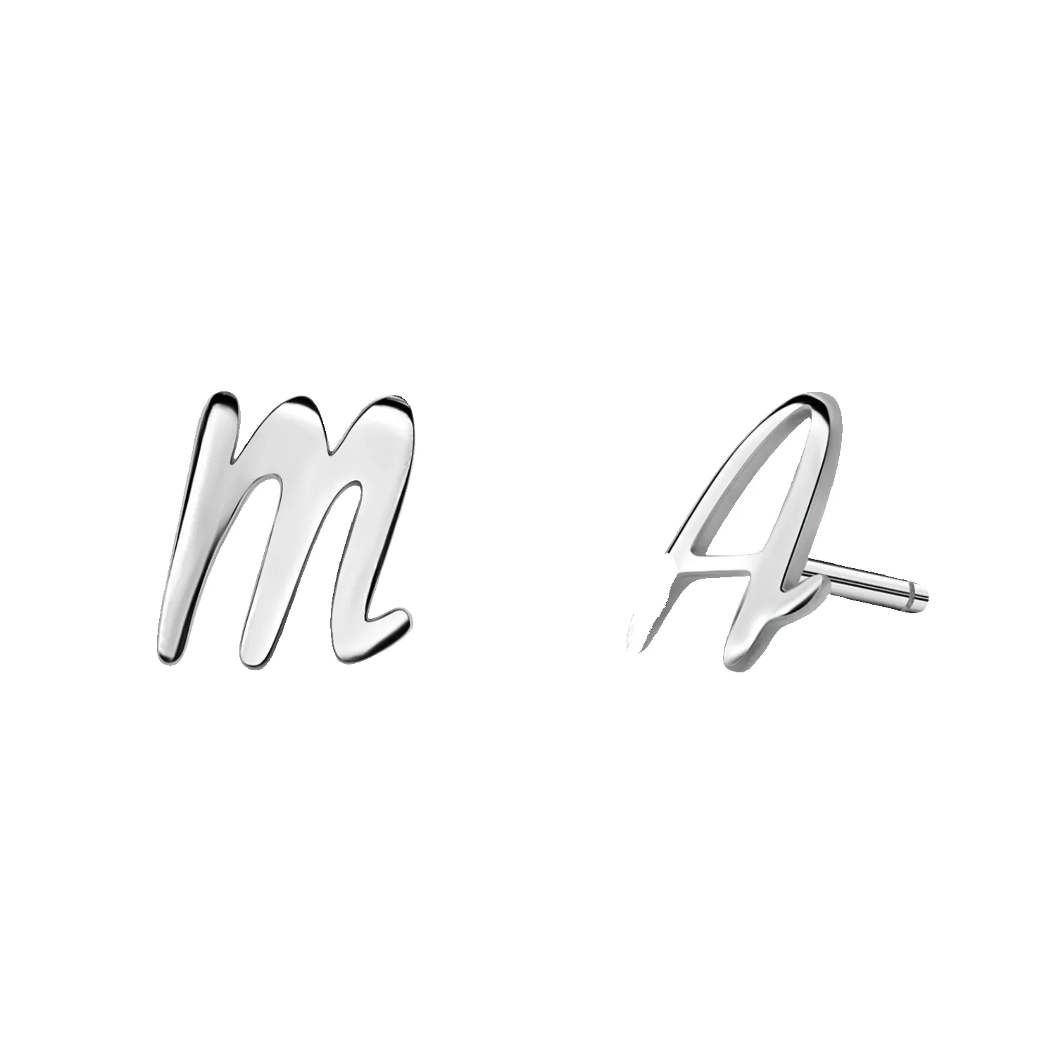 Script Letter Stud Earrings sold by Baby Gold product image thumbnail 2