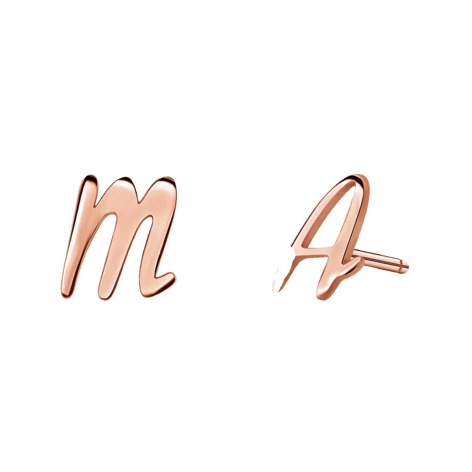 Script Letter Stud Earrings sold by Baby Gold product image thumbnail 3