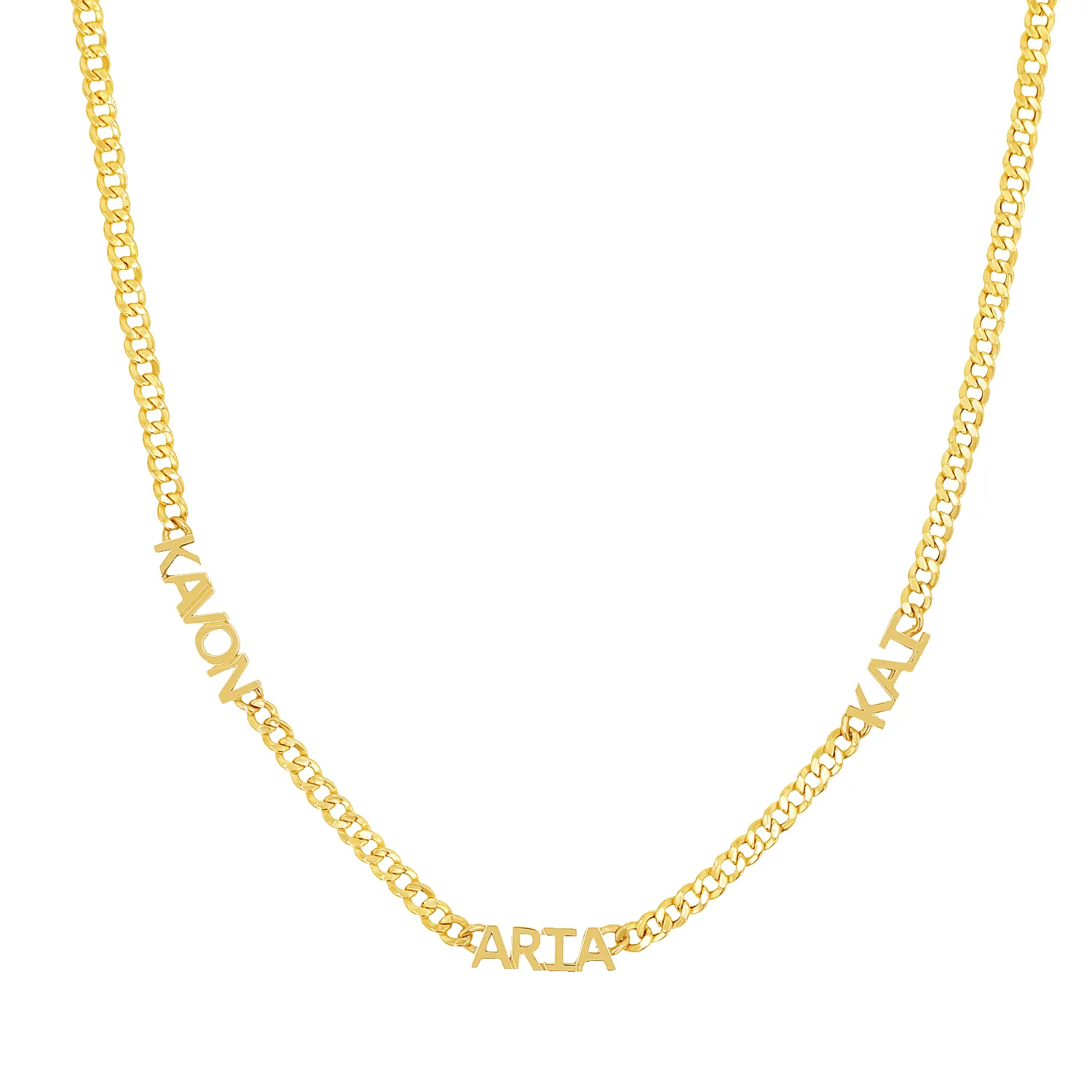 Mini Name Cuban Chain Necklace sold by Baby Gold product image thumbnail 4