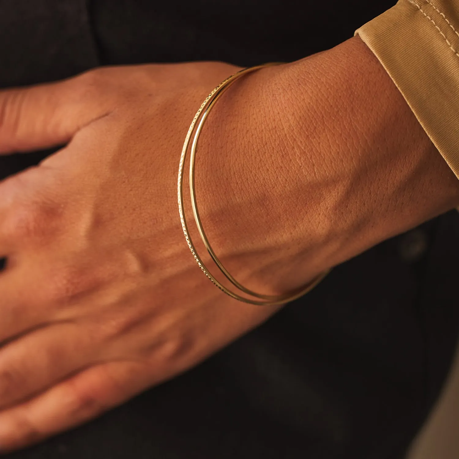 Diamond Cut Wire Bangle sold by Baby Gold product image thumbnail 5
