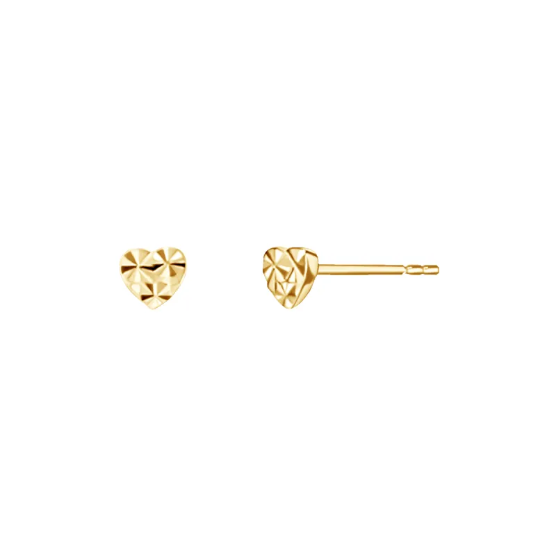 Mini Sparkle Heart Studs sold by Baby Gold