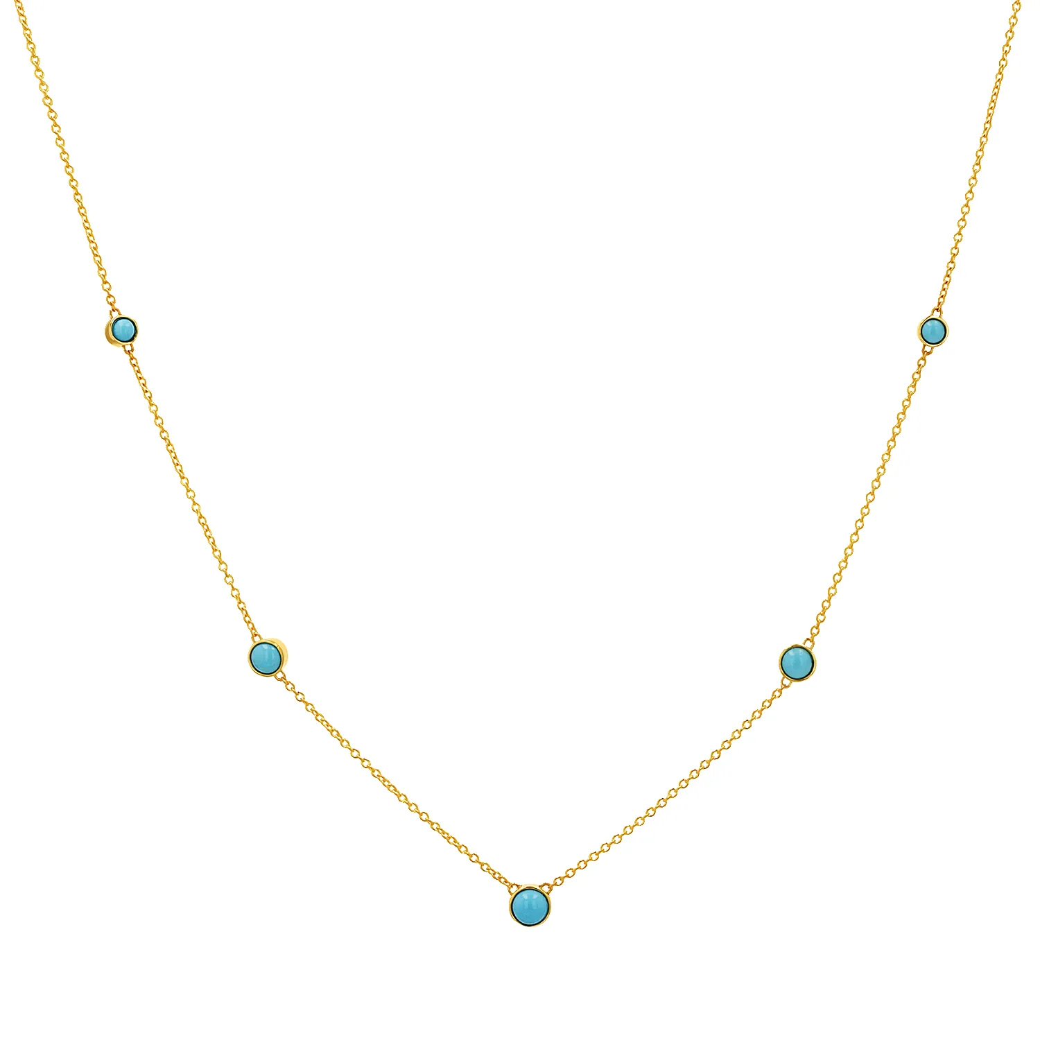 Graduating Genuine Turquoise Necklace sold by Baby Gold