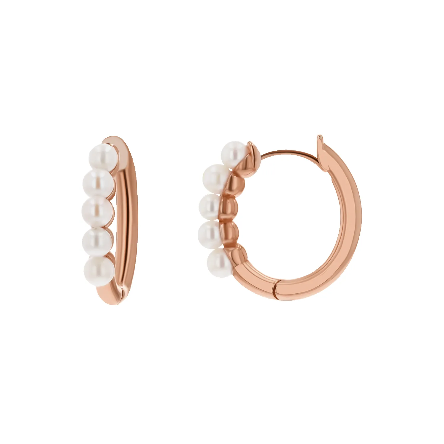 Pearl Huggies Hoop Earrings sold by Baby Gold product image thumbnail 3