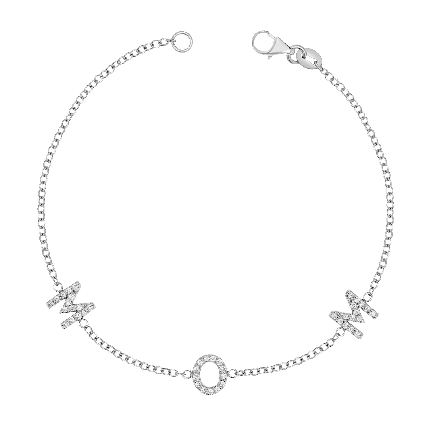 Diamond Spaced MOM Bracelet sold by Baby Gold product image thumbnail 2