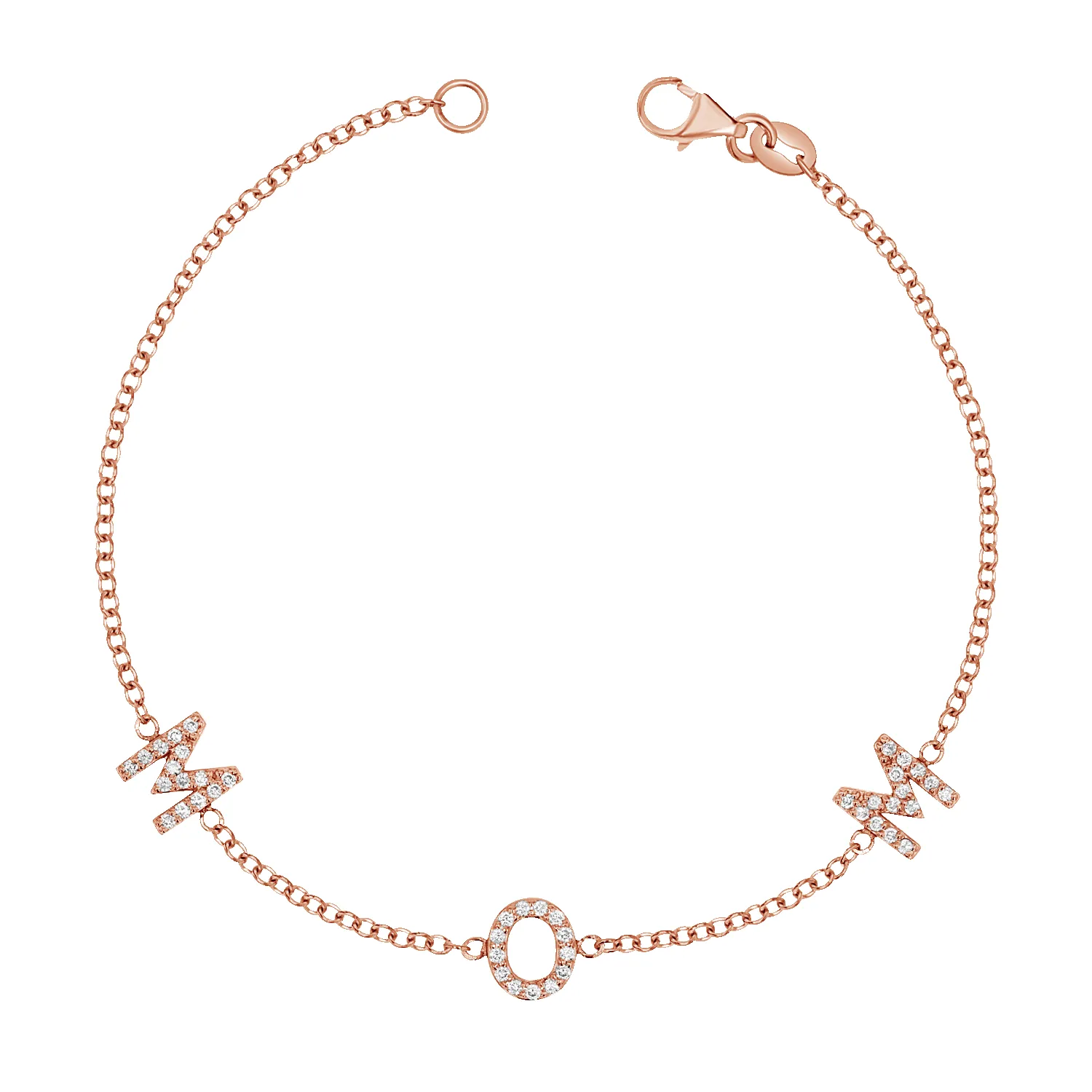 Diamond Spaced MOM Bracelet sold by Baby Gold product image thumbnail 3