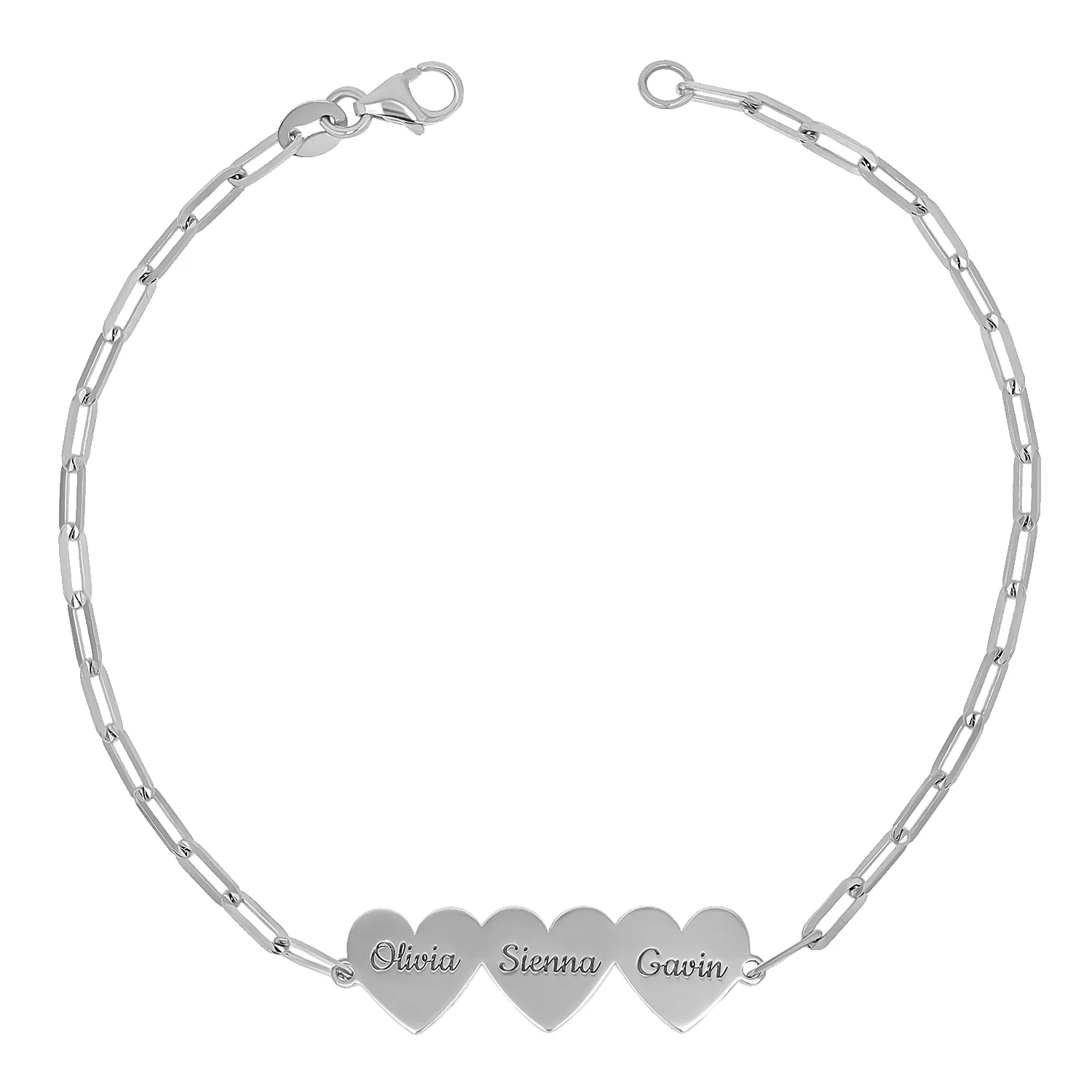 Engravable Multi Heart Paper Clip Bracelet sold by Baby Gold product image thumbnail 2
