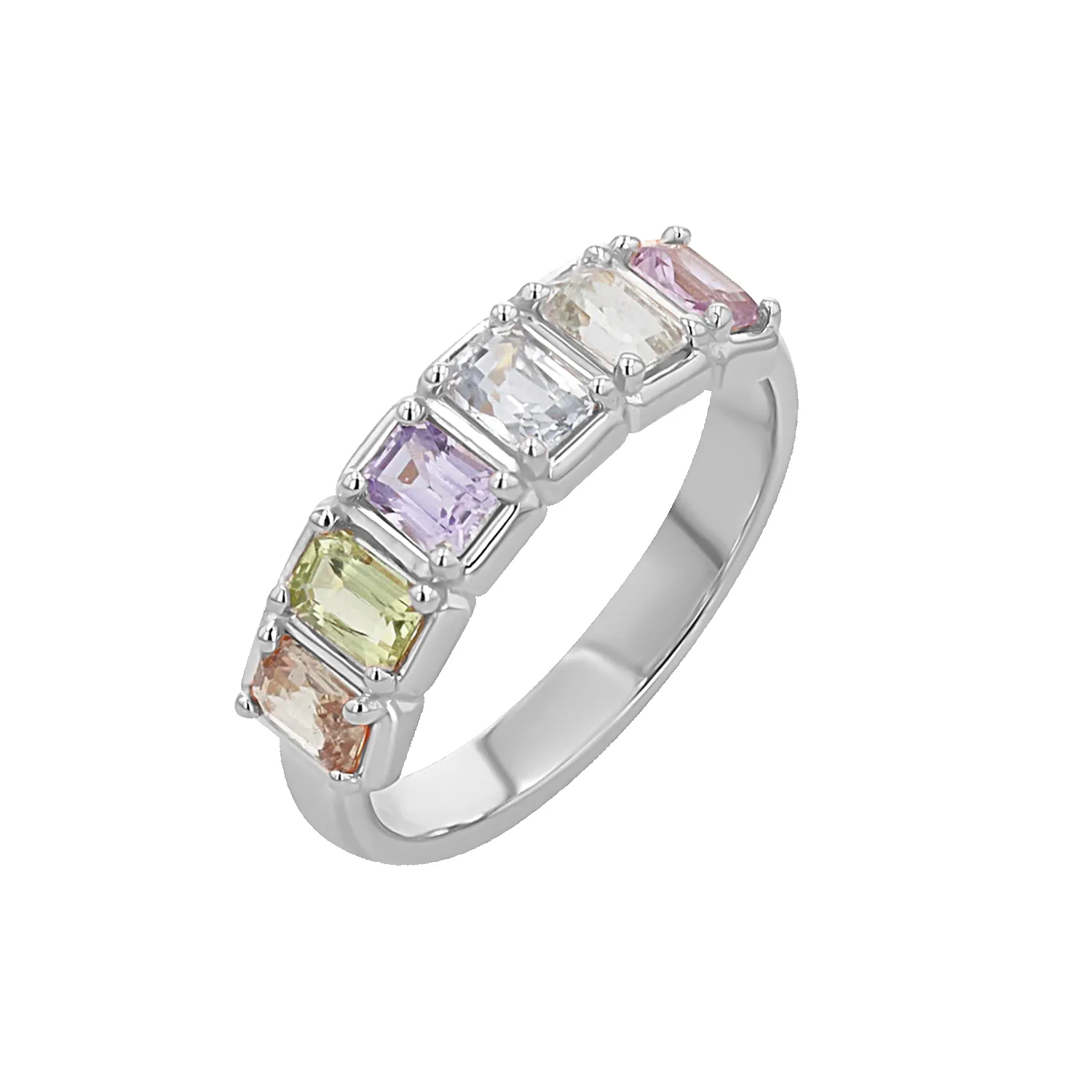 Emerald Cut Sapphire Half Eternity Band sold by Baby Gold product image thumbnail 2