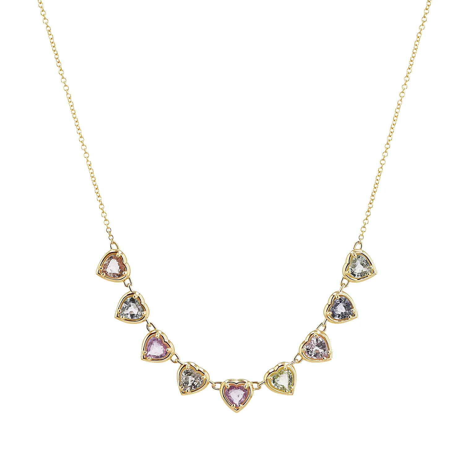 Sapphire Heart Strand Necklace sold by Baby Gold product image thumbnail 4