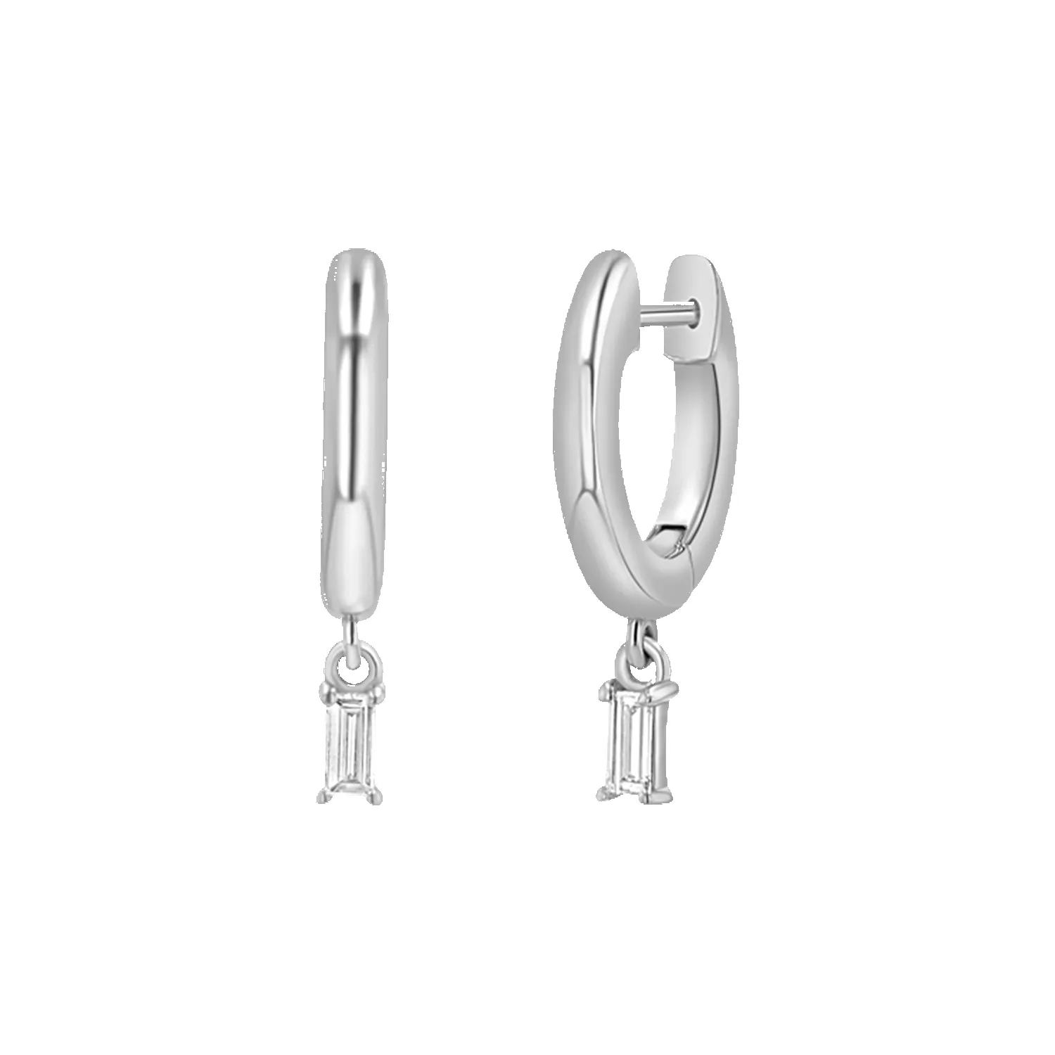 Diamond Baguette Charm Drop Huggies sold by Baby Gold product image thumbnail 2