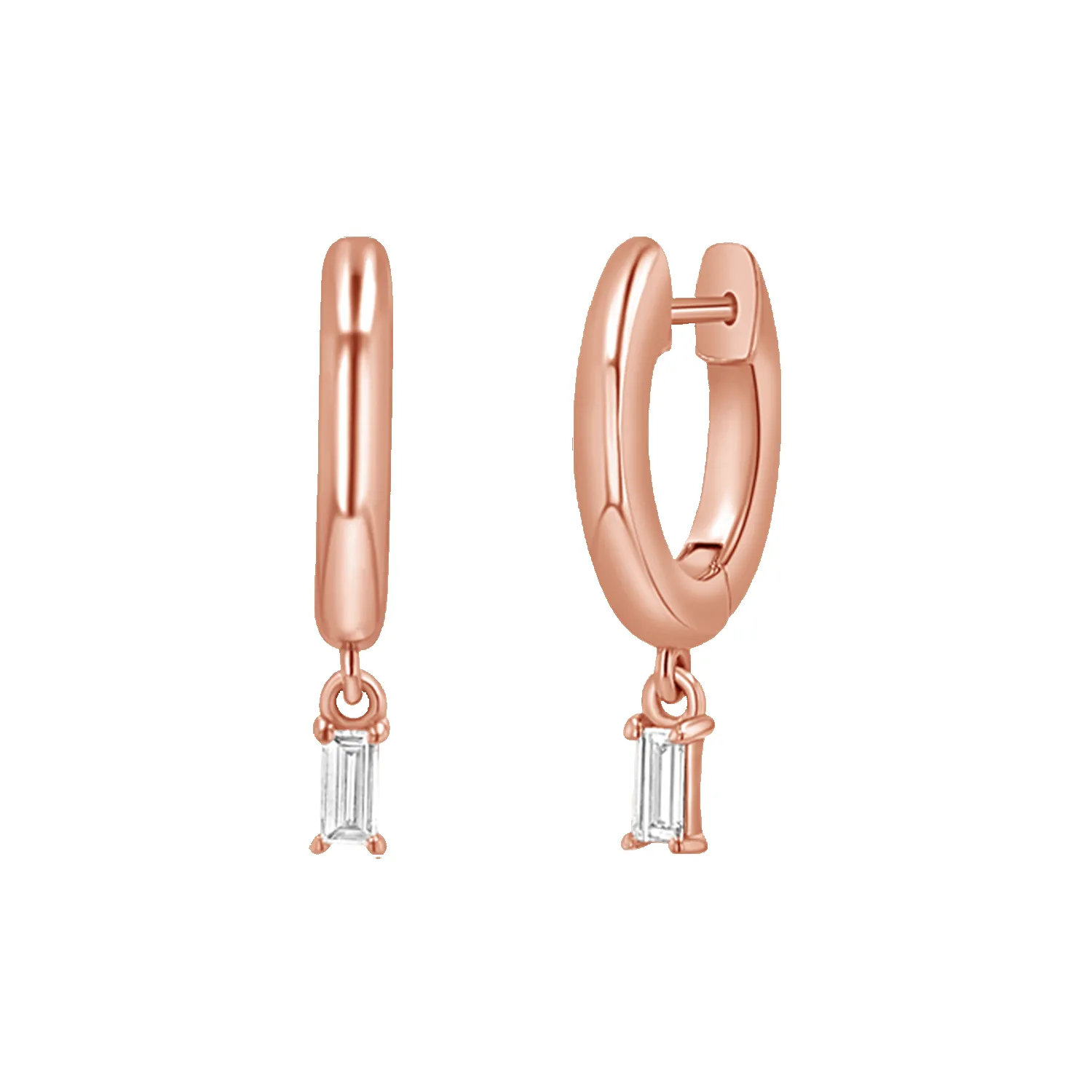 Diamond Baguette Charm Drop Huggies sold by Baby Gold product image thumbnail 3