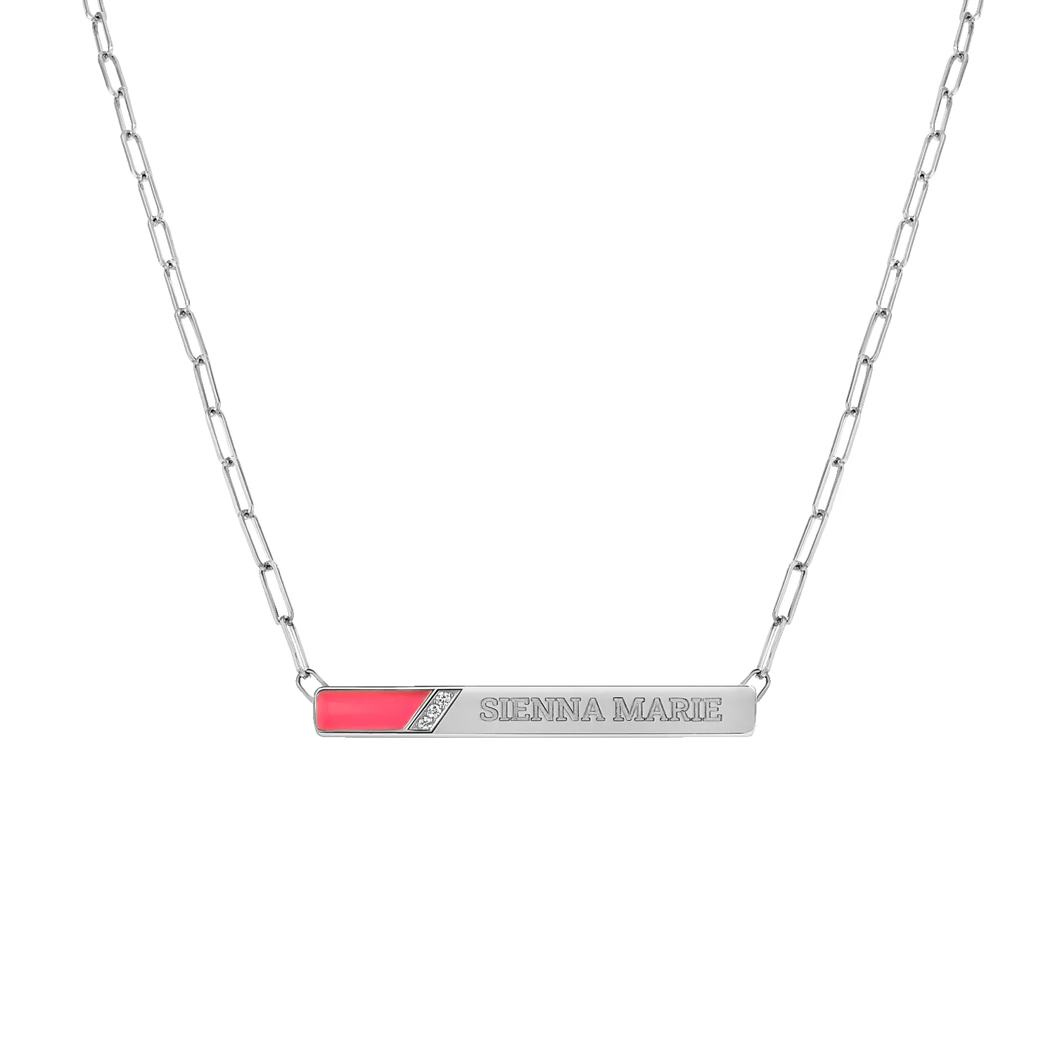 Slash Engravable Necklace with Diamond Accents sold by Baby Gold product image thumbnail 3