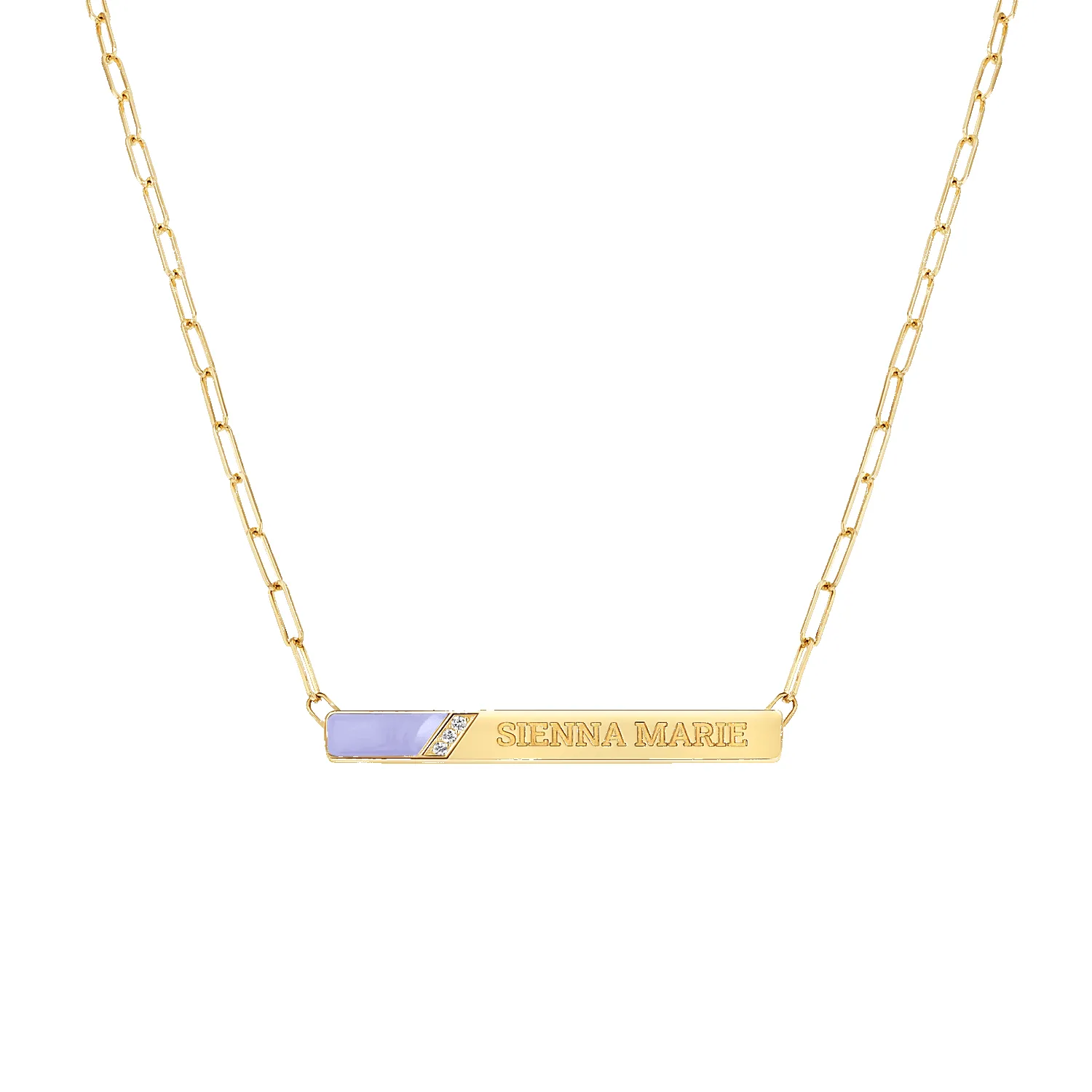 Slash Engravable Necklace with Diamond Accents sold by Baby Gold product image thumbnail 5