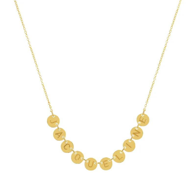 Round Bubble Name Necklace sold by Baby Gold