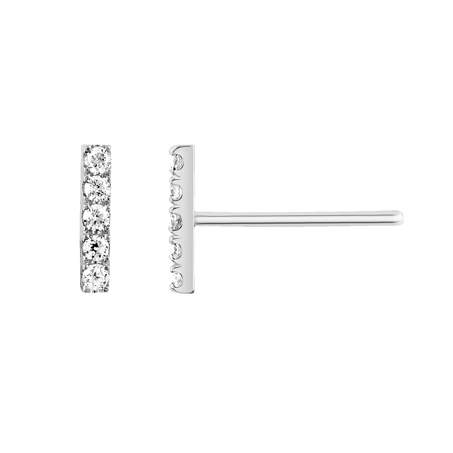 Diamond Bar Stud Earrings sold by Baby Gold product image thumbnail 2