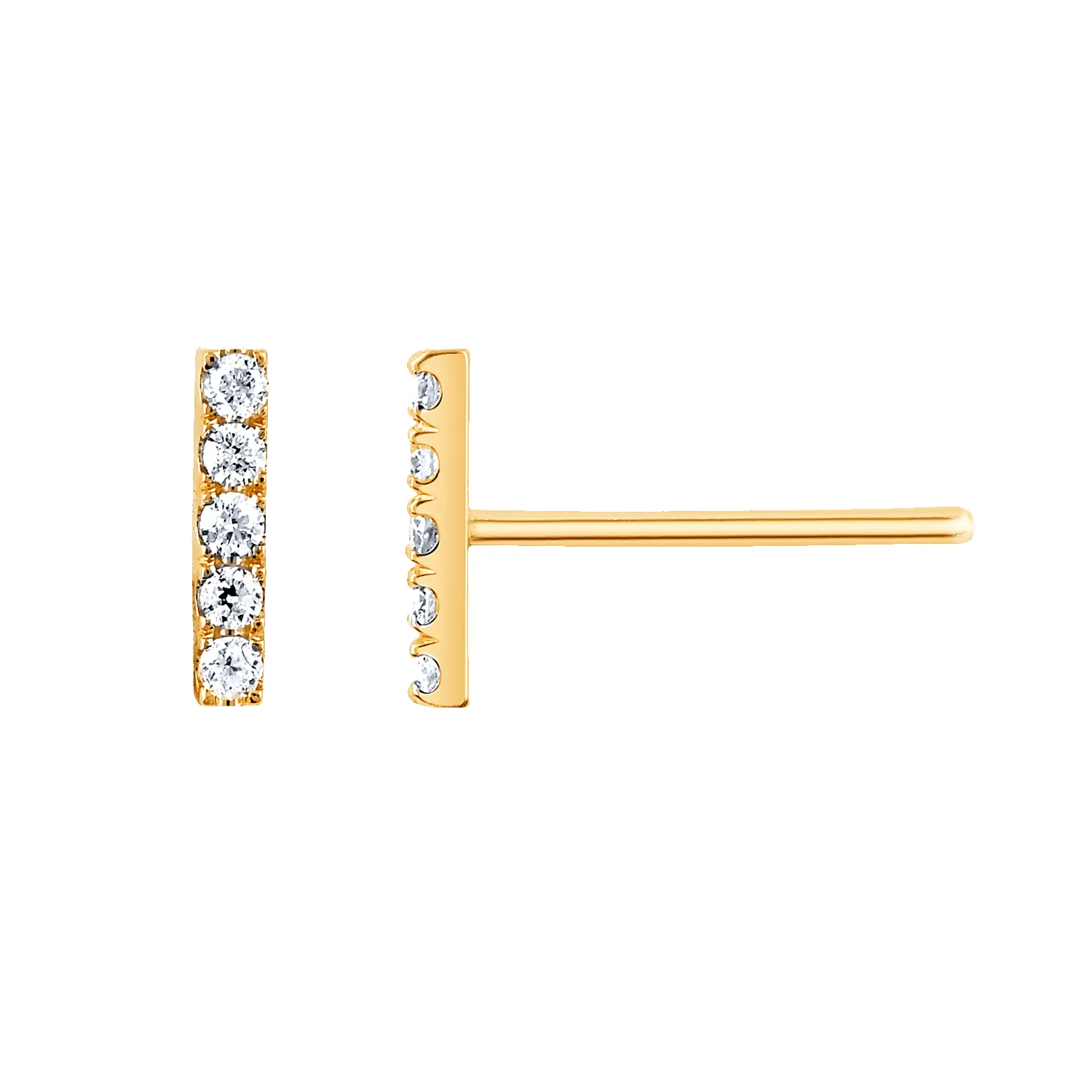 Diamond Bar Stud Earrings sold by Baby Gold