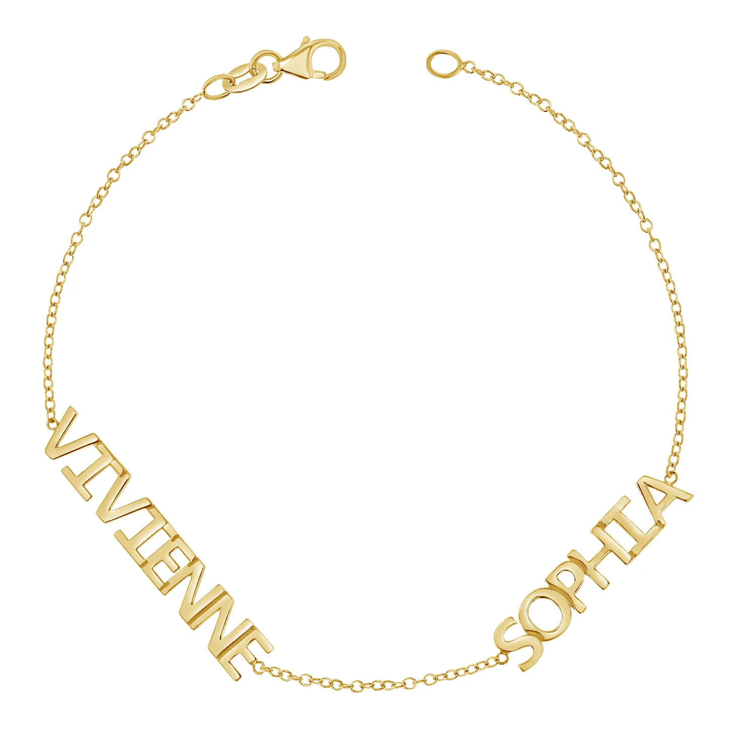 Multi Block Letter Name Bracelet sold by Baby Gold product image thumbnail 4