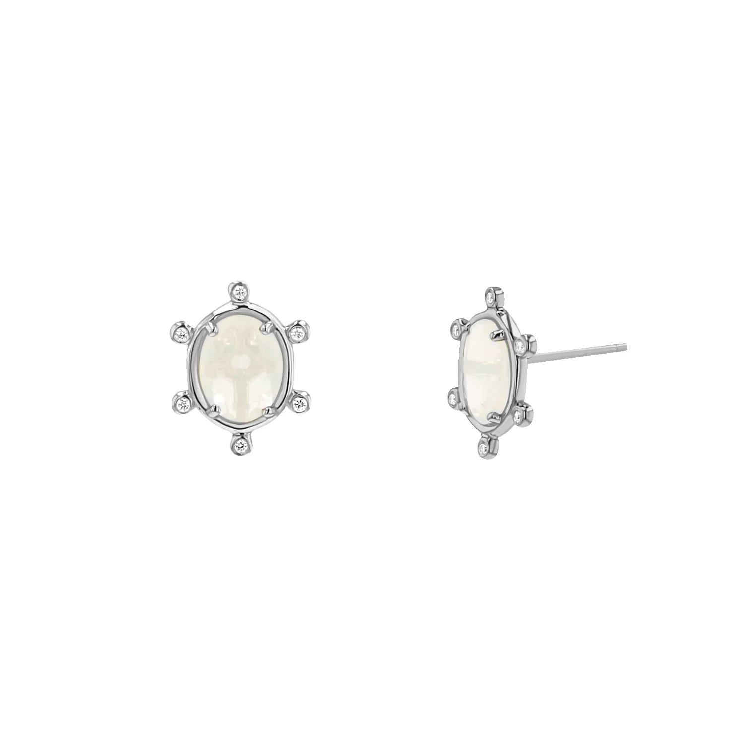 Opal and Diamond Halo Studs sold by Baby Gold product image thumbnail 2
