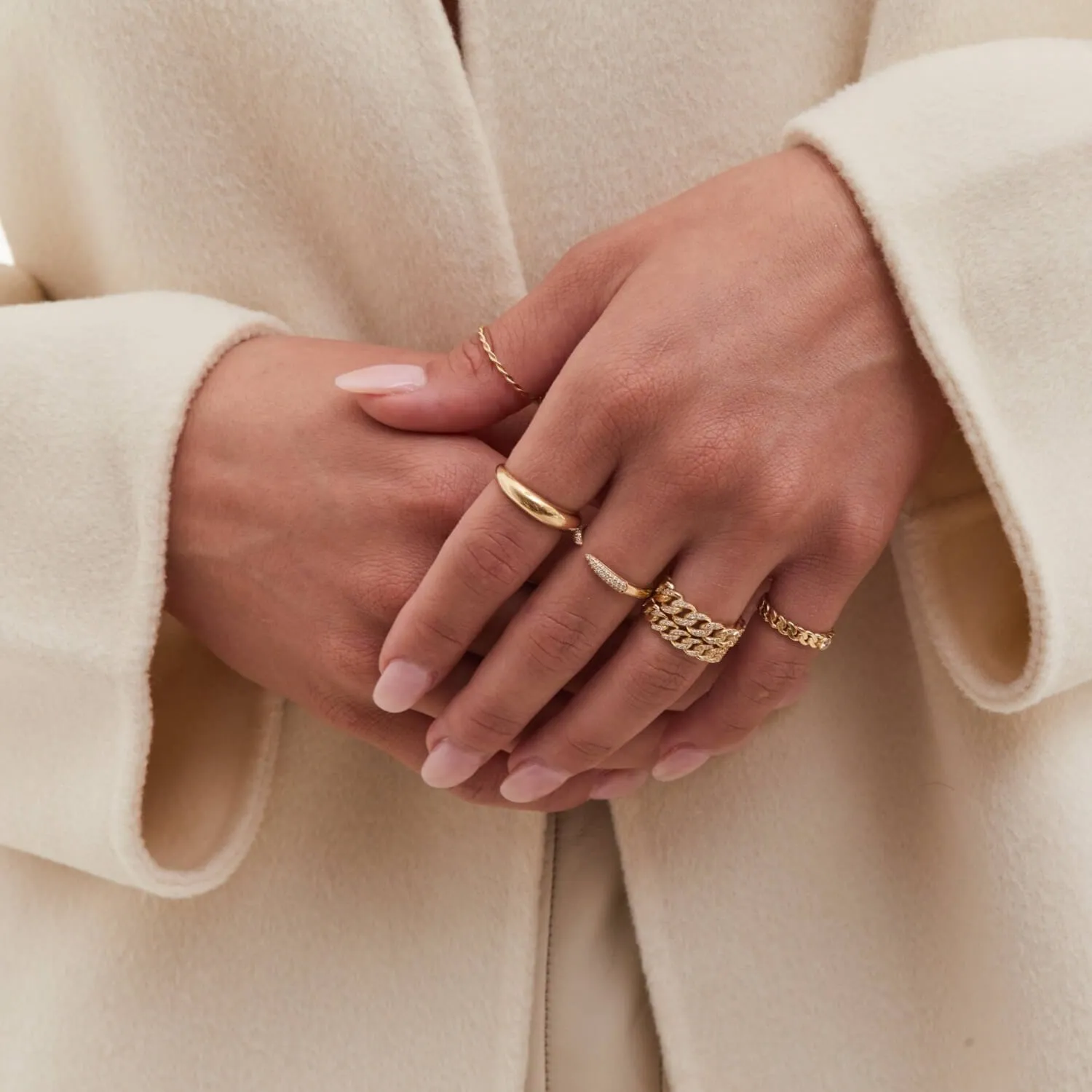 Diamond Solitaire Cuban Link Ring sold by Baby Gold product image thumbnail 5