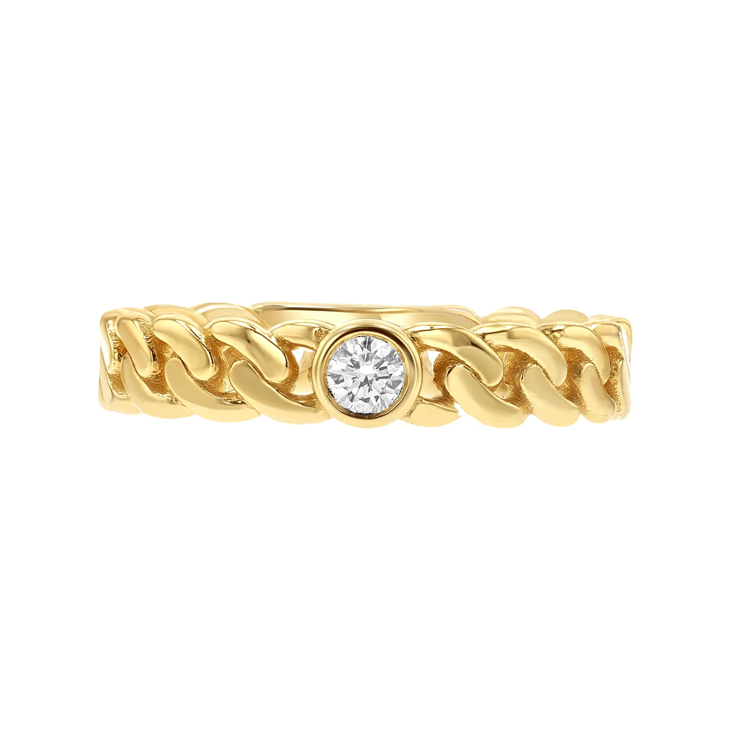 Diamond Solitaire Cuban Link Ring sold by Baby Gold product image thumbnail 4