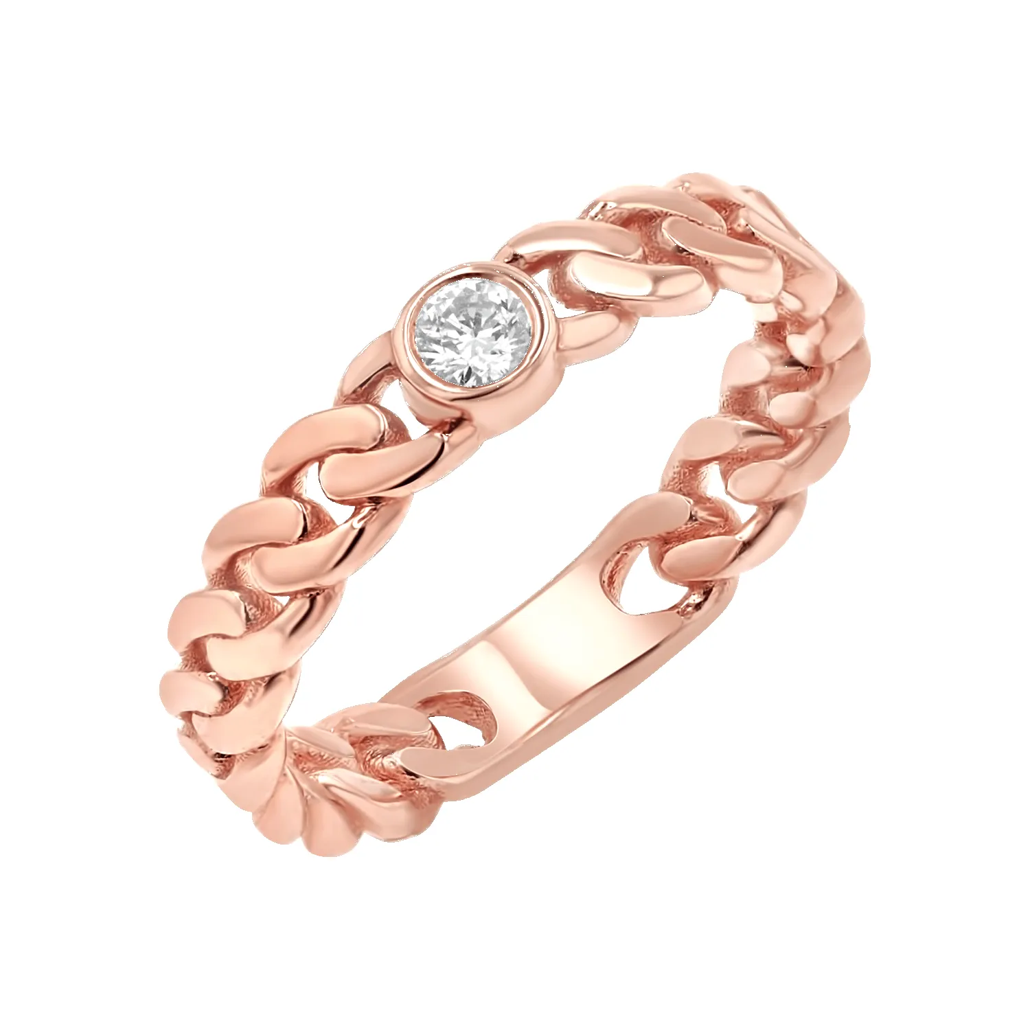 Diamond Solitaire Cuban Link Ring sold by Baby Gold product image thumbnail 3