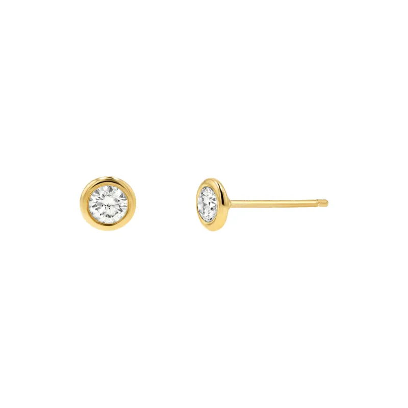 Diamond Solitaire Bezel Studs sold by Baby Gold