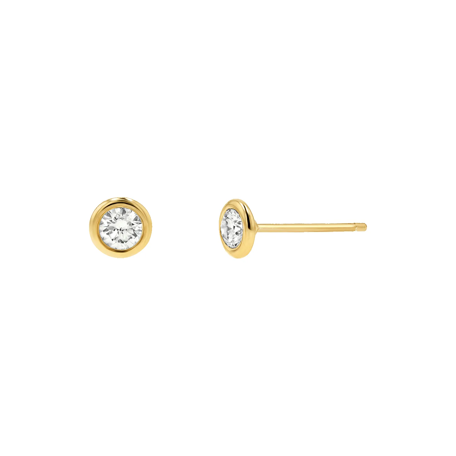 Diamond Solitaire Bezel Studs sold by Baby Gold