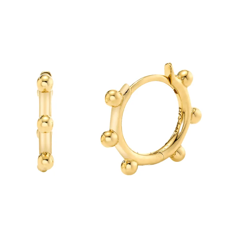 Ball Huggie Hoop Earrings sold by Baby Gold