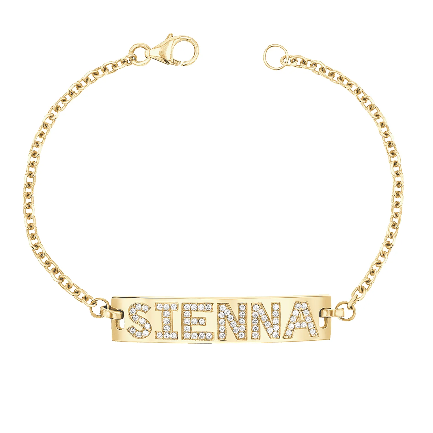 Custom Diamond Name ID Bracelet sold by Baby Gold product image thumbnail 4