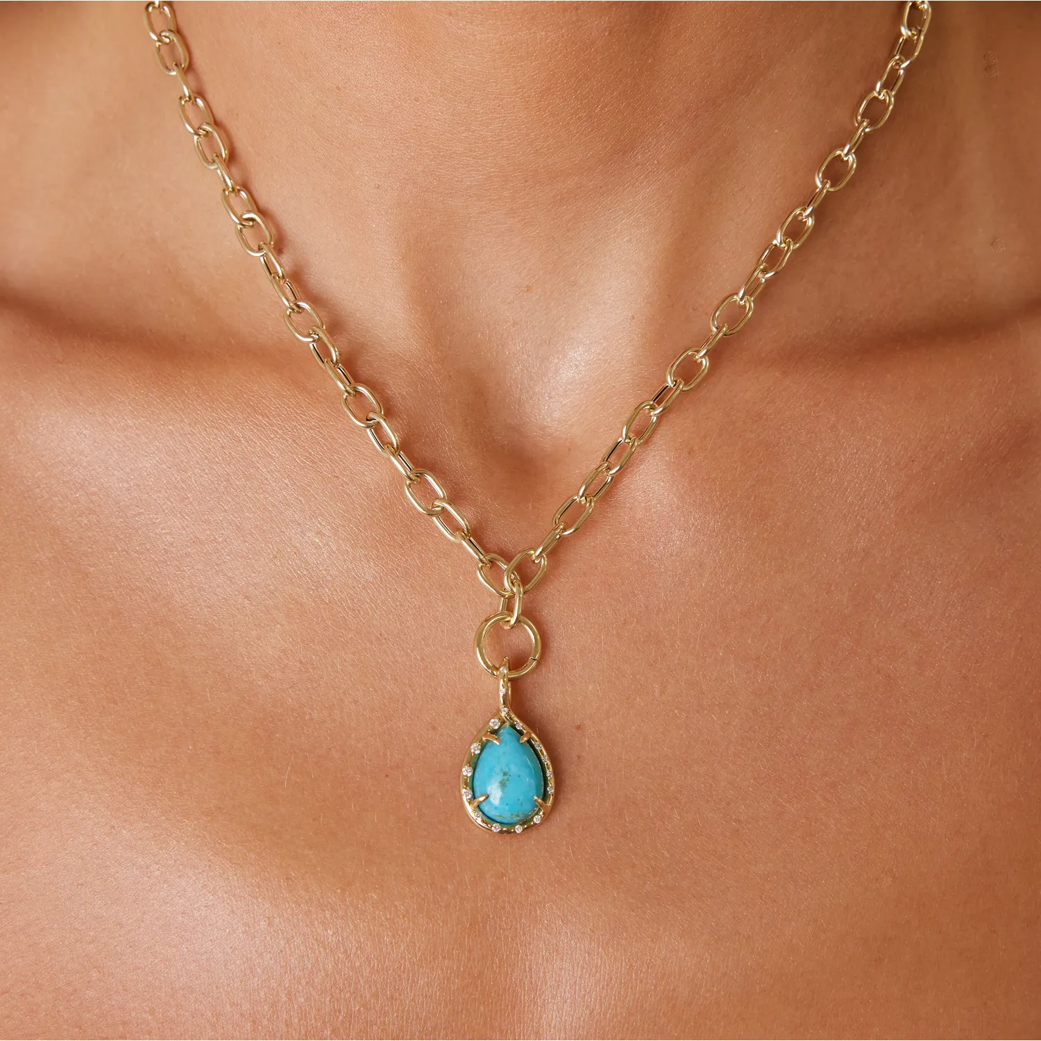 Turquoise Tear Drop Charm sold by Baby Gold product image thumbnail 5